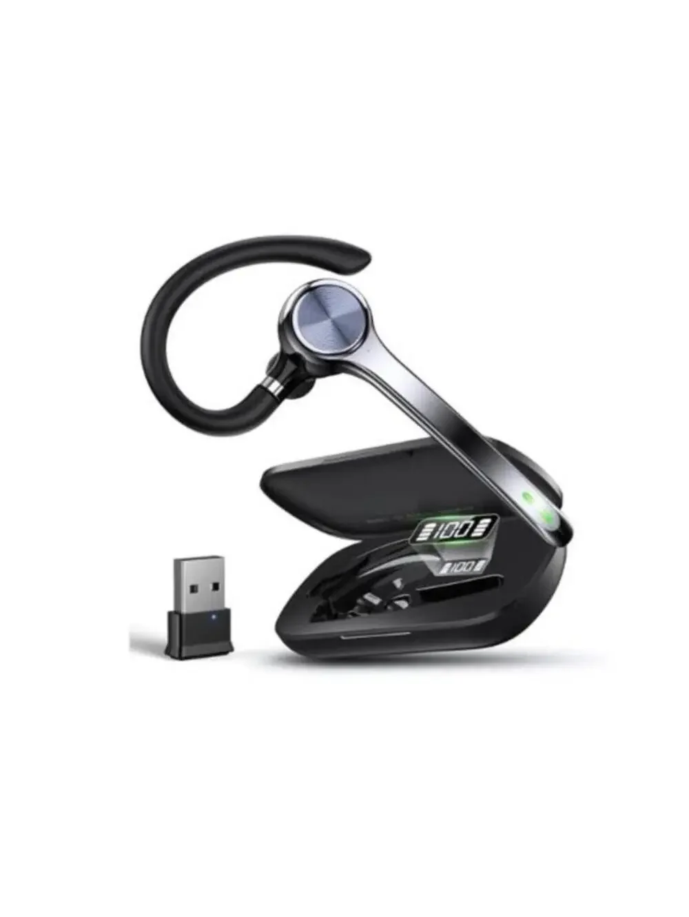 Ngsod Bluetooth Headset Wireless Earpiece with Noise Canceling Mic